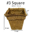 #3 Square CowPots