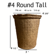 #4 Round Tall CowPots