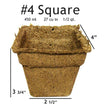 #4 Square CowPots