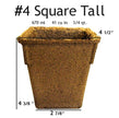 #4 Square Tall CowPots