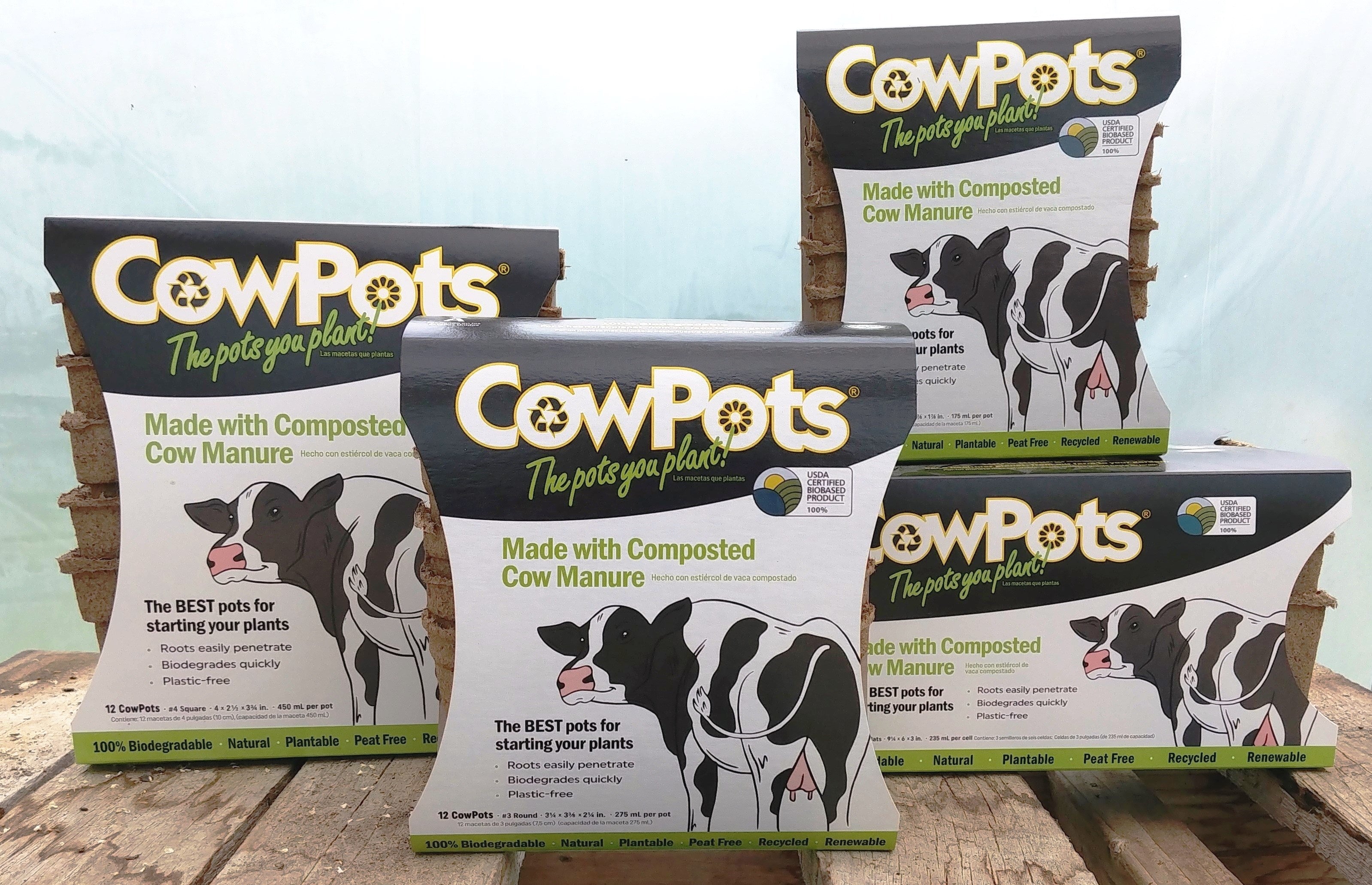 cow manure plant pots CowPots Retail Pack Combo – Freund's Farm Market & Bakery